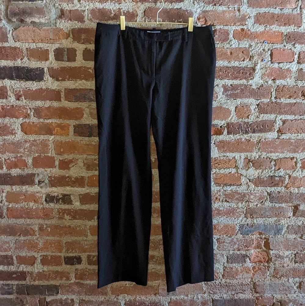 Calvin Klein Size 12 Black Straight Leg Slack Trouser Pants